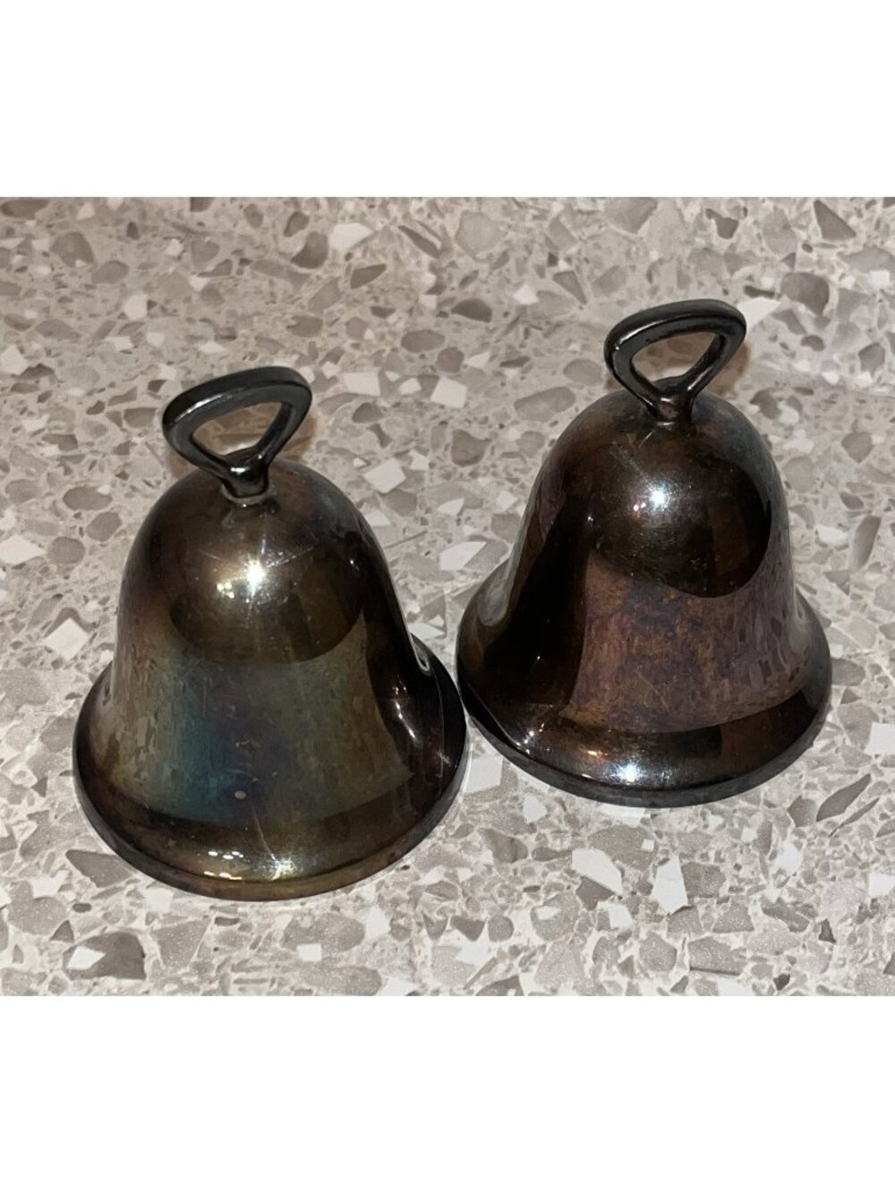 Vintage Reed & Barton Silverplated Christmas Bell No Engraving or Date Set of 2